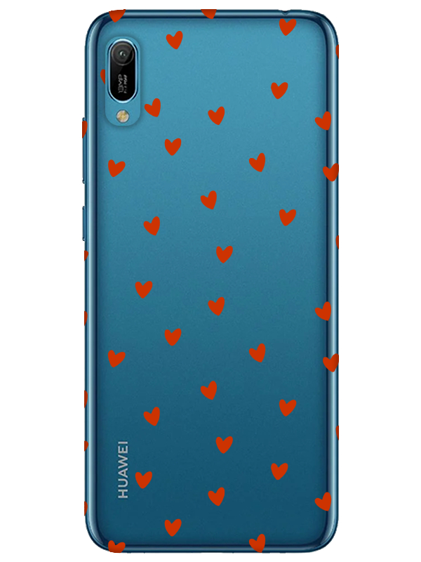 Huawei%20Y6%202019%20Minik%20Kalpler%20Şeffaf%20Telefon%20Kılıfı