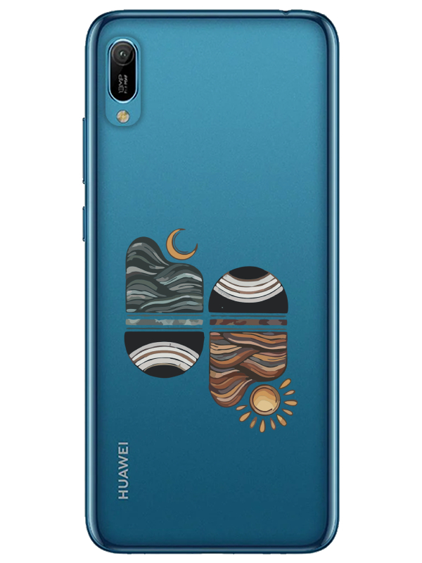 Huawei%20Y6%202019%20Sunset%20Wave%20Şeffaf%20Telefon%20Kılıfı