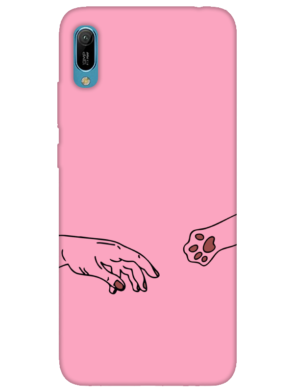 Huawei%20Y6%202019%20Hand%20And%20Paw%20Pembe%20Telefon%20Kılıfı