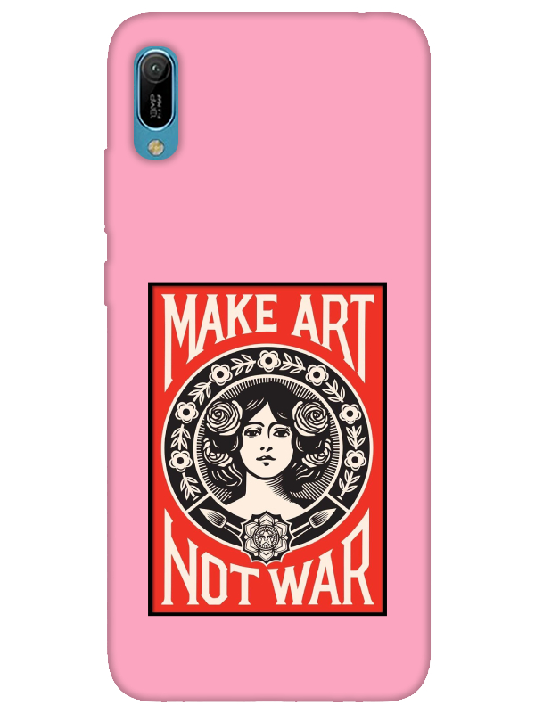 Huawei%20Y6%202019%20Make%20Art%20Not%20War%20Pembe%20Telefon%20Kılıfı