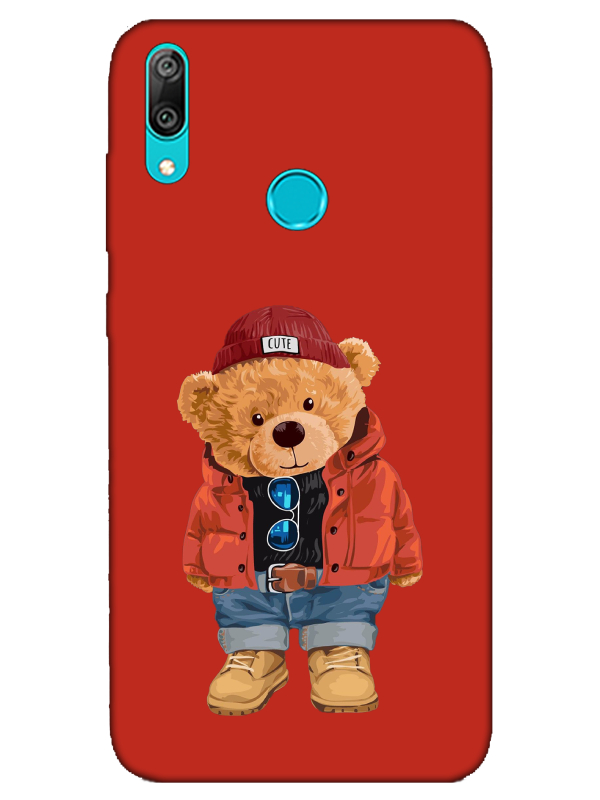 Huawei%20Y7%202019%20Teddy%20Bear%20Kırmızı%20Telefon%20Kılıfı