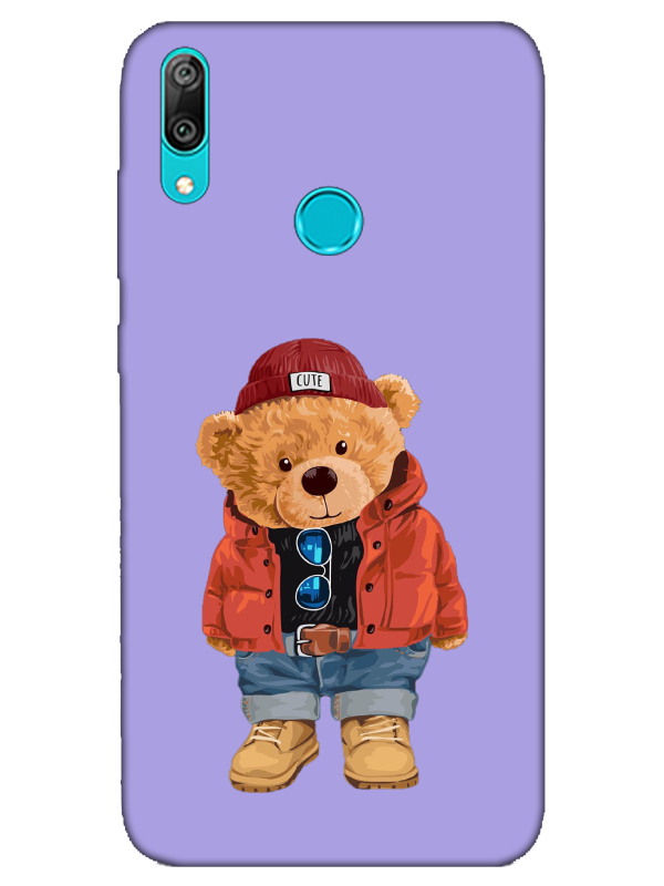 Huawei%20Y7%202019%20Teddy%20Bear%20Lila%20Telefon%20Kılıfı