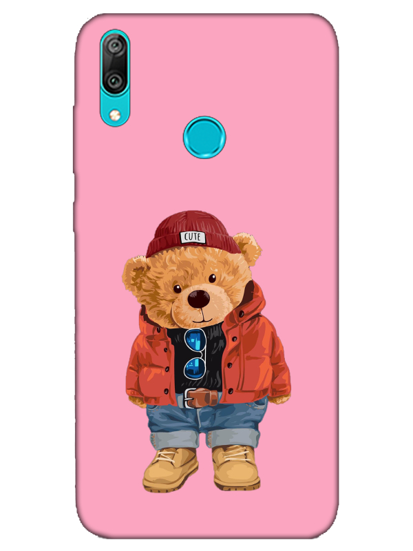 Huawei%20Y7%202019%20Teddy%20Bear%20Pembe%20Telefon%20Kılıfı