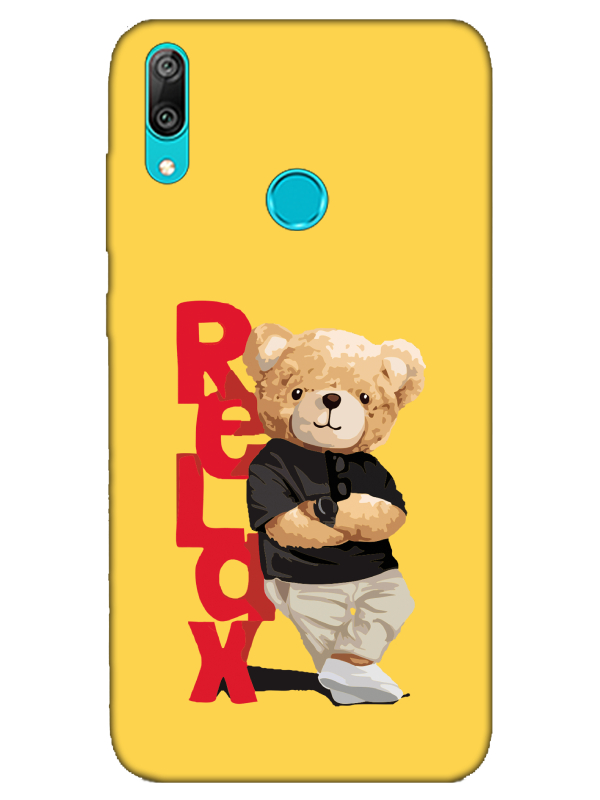 Huawei%20Y7%202019%20Teddy%20Bear%20Relax%20Sarı%20Telefon%20Kılıfı