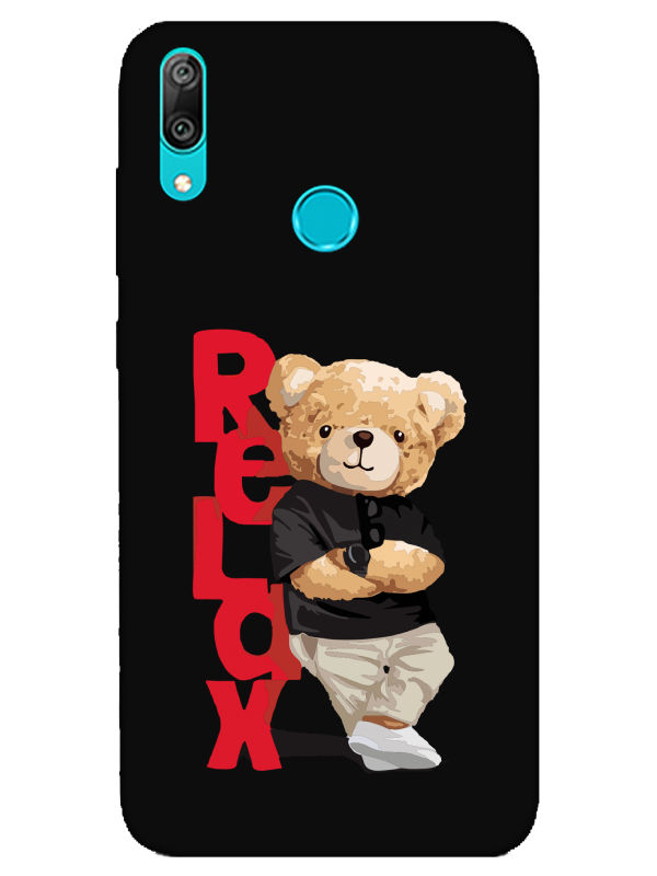 Huawei%20Y7%202019%20Teddy%20Bear%20Relax%20Siyah%20Telefon%20Kılıfı