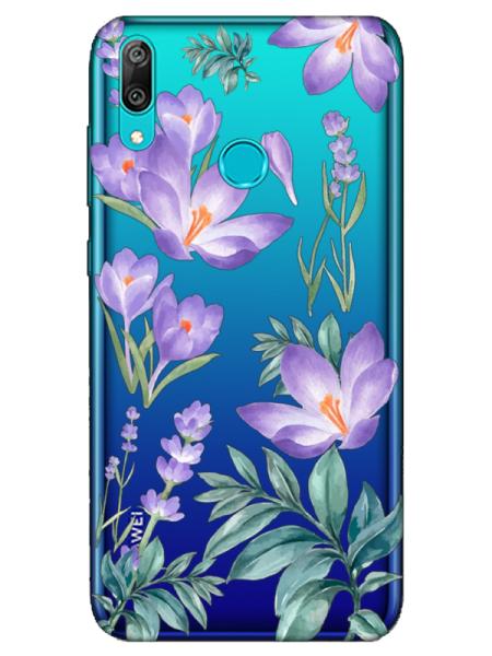 Huawei%20Y7%202019%20Kış%20Çiçeği%20Şeffaf%20Telefon%20Kılıfı