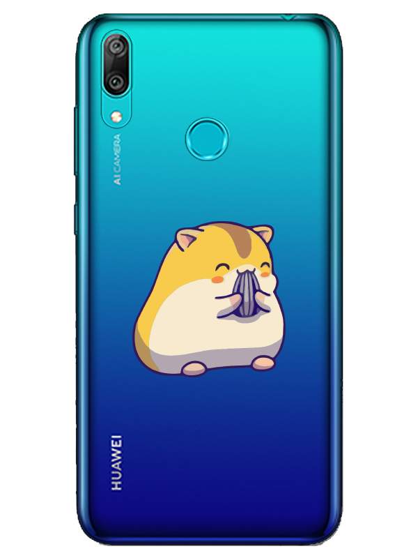 Huawei%20Y7%202019%20Sevimli%20Hamster%20Şeffaf%20Telefon%20Kılıfı