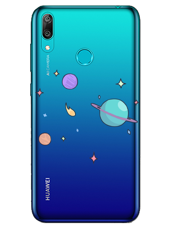 Huawei%20Y7%202019%20Gezegen%20Tasarım%20Şeffaf%20Telefon%20Kılıfı