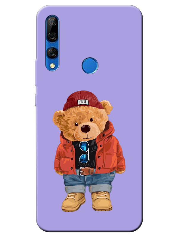 Huawei%20Y9%20Prime%202019%20Teddy%20Bear%20Lila%20Telefon%20Kılıfı