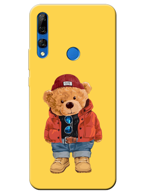 Huawei%20Y9%20Prime%202019%20Teddy%20Bear%20Sarı%20Telefon%20Kılıfı