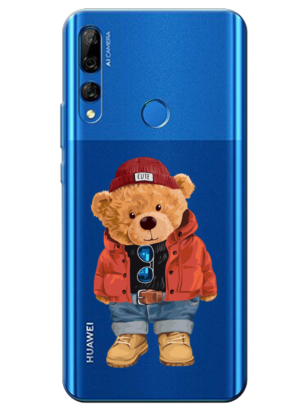 Huawei%20Y9%20Prime%202019%20Teddy%20Bear%20Şeffaf%20Telefon%20Kılıfı