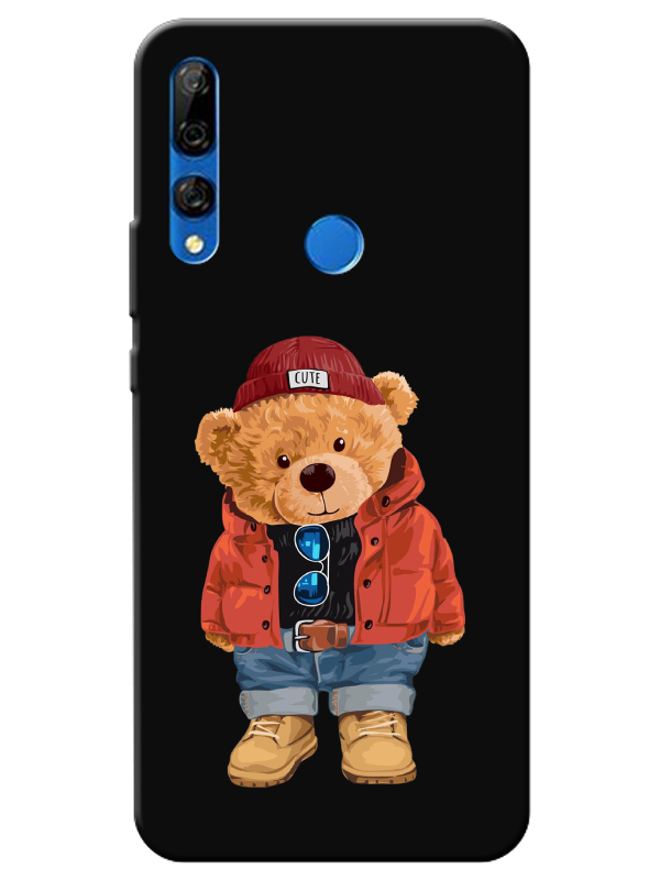 Huawei%20Y9%20Prime%202019%20Teddy%20Bear%20Siyah%20Telefon%20Kılıfı