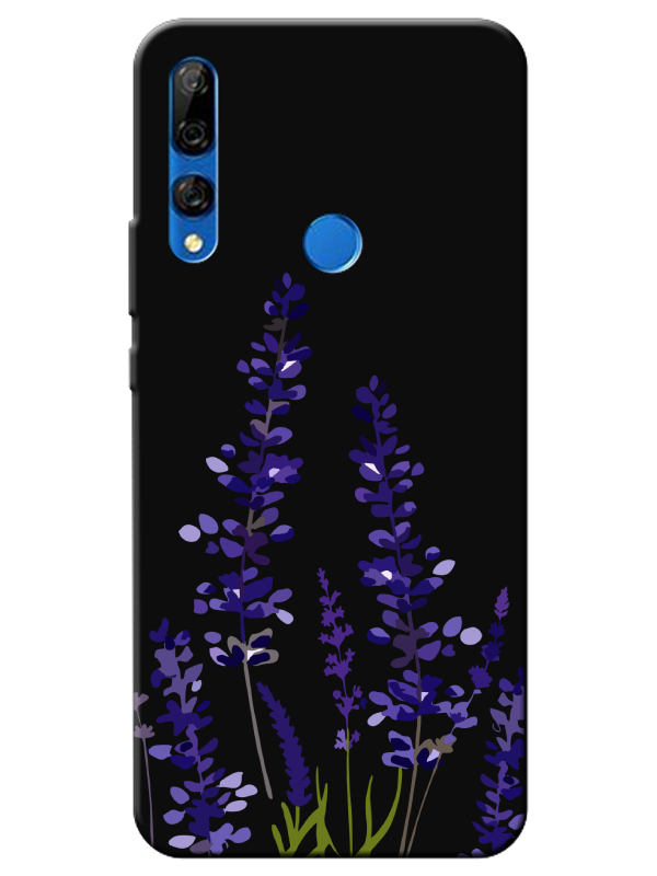 Huawei%20Y9%20Prime%202019%20Lavanta%20Desenli%20Siyah%20Telefon%20Kılıfı