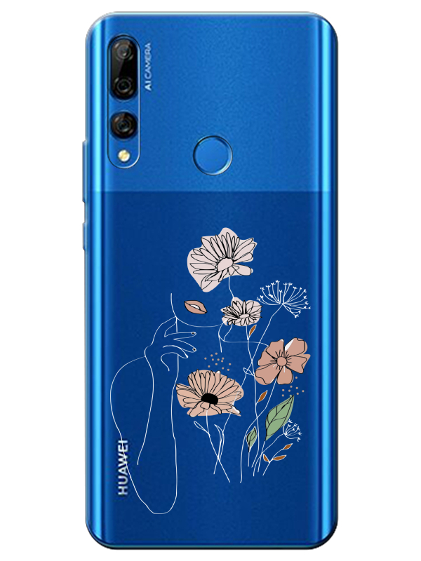 Huawei%20Y9%20Prime%202019%20Kadın%20Çiçek%20Şeffaf%20Telefon%20Kılıfı