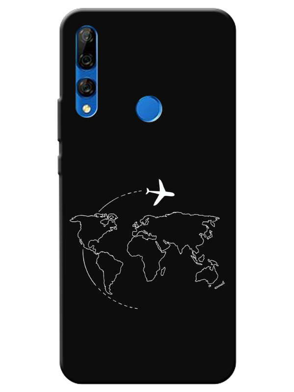 Huawei%20Y9%20Prime%202019%20Harita%20Uçak%20Siyah%20Telefon%20Kılıfı