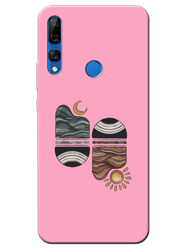 Huawei%20Y9%20Prime%202019%20Sunset%20Wave%20Pembe%20Telefon%20Kılıfı