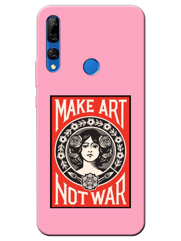 Huawei%20Y9%20Prime%202019%20Make%20Art%20Not%20War%20Pembe%20Telefon%20Kılıfı