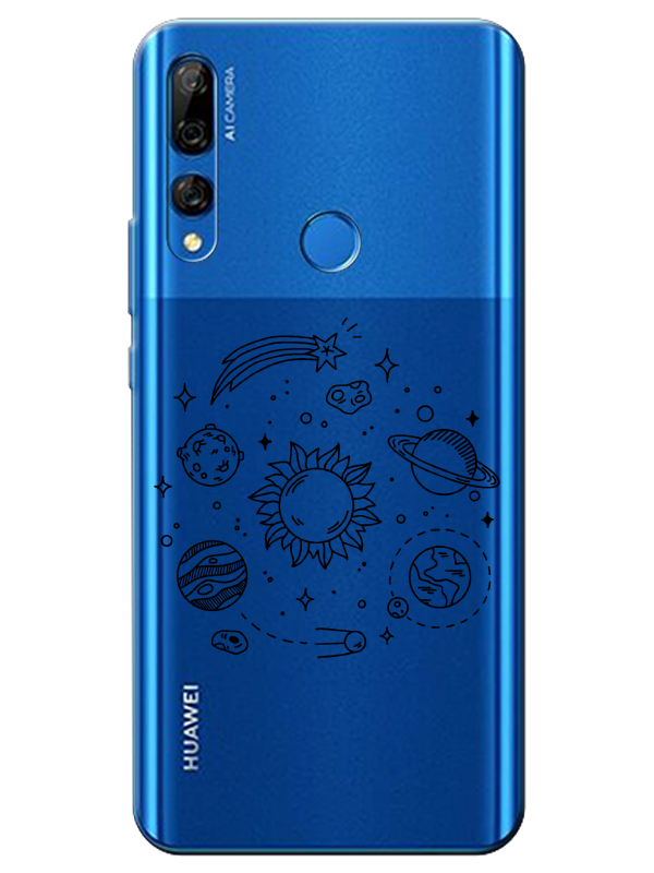 Huawei%20Y9%20Prime%202019%20Gezegen%20Şeffaf%20Telefon%20Kılıfı