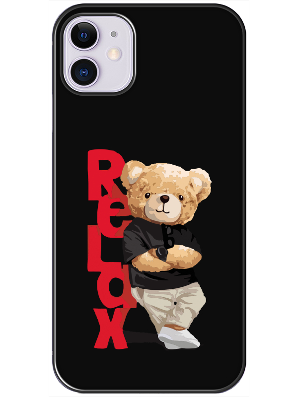 iPhone%2011%20Teddy%20Bear%20Relax%20Siyah%20Telefon%20Kılıfı