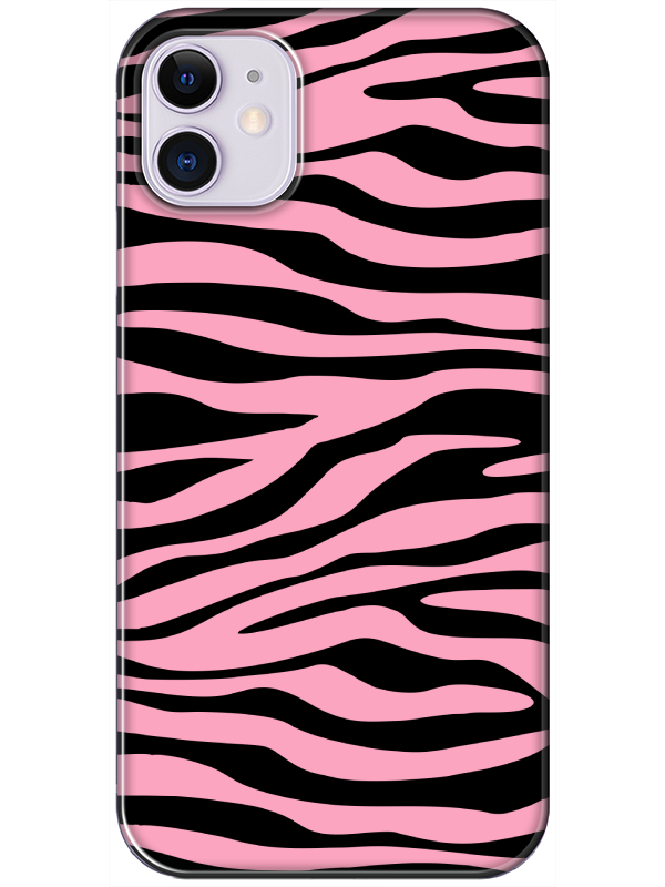 iPhone%2011%20Zebra%20Desen%20Pembe%20Telefon%20Kılıfı