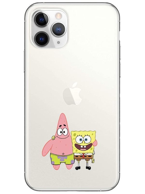 iPhone%2011%20Pro%20Sünger%20Bob%20Ve%20Patrickstar%20Şeffaf%20Telefon%20Kılıfı