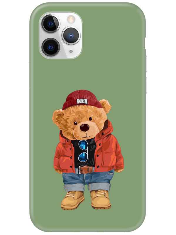 iPhone%2011%20Pro%20Teddy%20Bear%20Yeşil%20Telefon%20Kılıfı