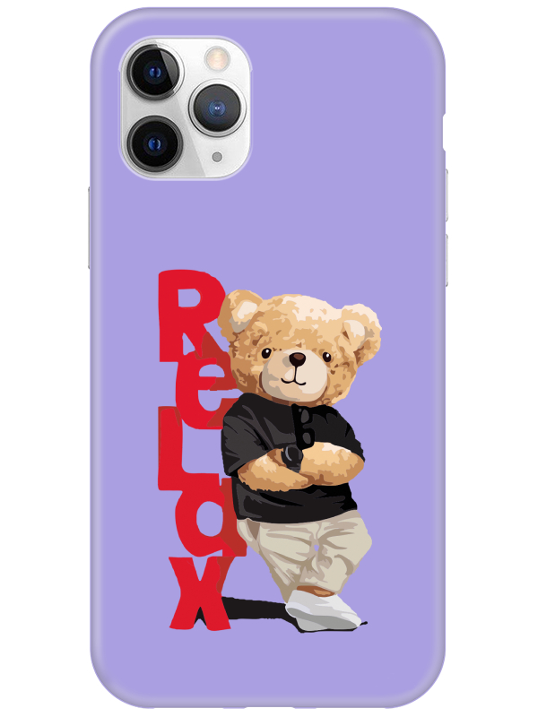 iPhone%2011%20Pro%20Teddy%20Bear%20Relax%20Lila%20Telefon%20Kılıfı