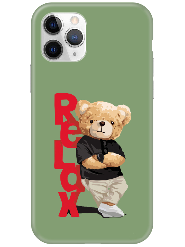 iPhone%2011%20Pro%20Teddy%20Bear%20Relax%20Yeşil%20Telefon%20Kılıfı