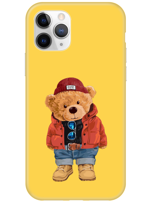 iPhone%2011%20Pro%20Max%20Teddy%20Bear%20Sarı%20Telefon%20Kılıfı