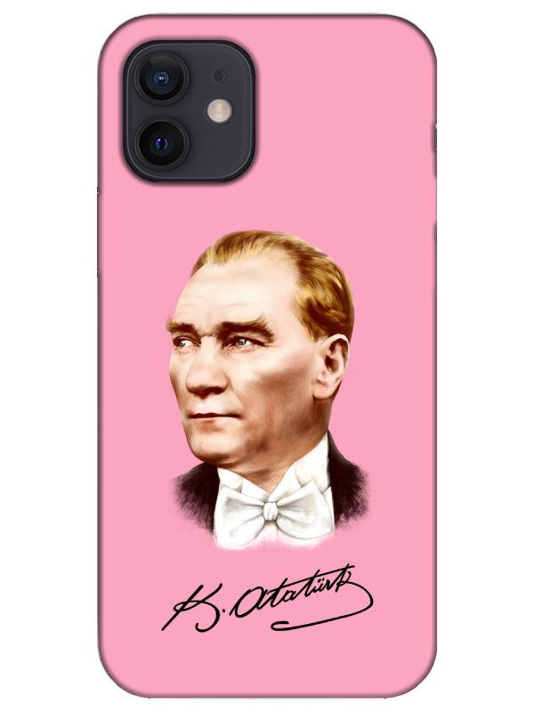 iPhone%2012%20Atatürk%20İmzalı%20Pembe%20Telefon%20Kılıfı