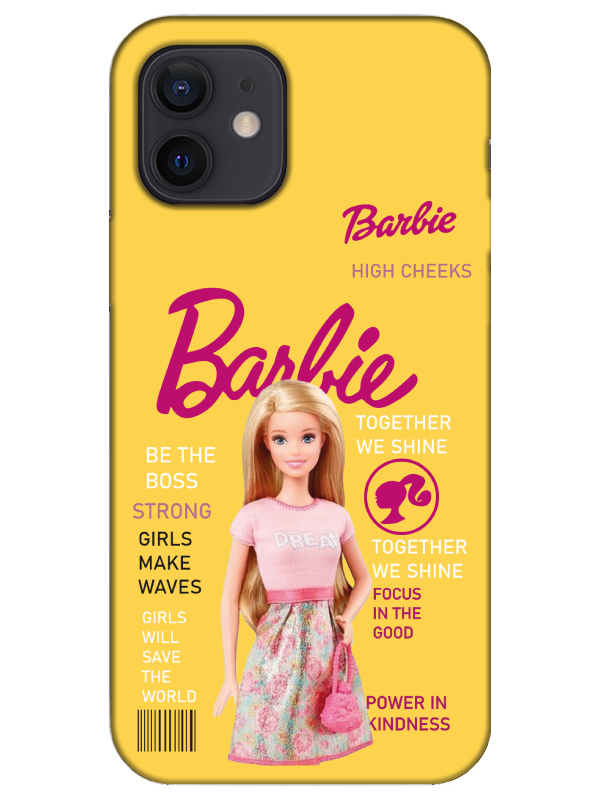 iPhone%2012%20Barbie%20Sarı%20Telefon%20Kılıfı