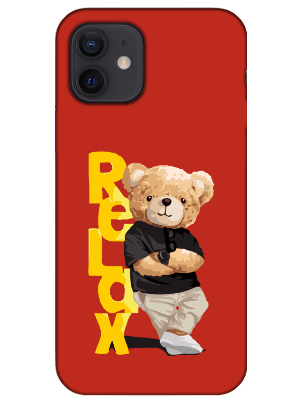 iPhone%2012%20Teddy%20Bear%20Relax%20Kırmızı%20Telefon%20Kılıfı