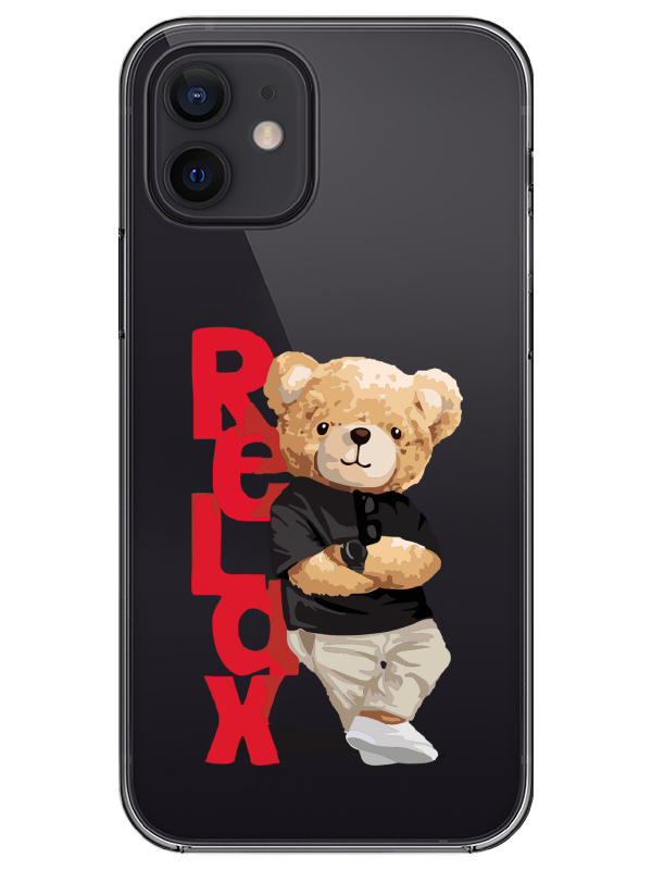 iPhone%2012%20Teddy%20Bear%20Relax%20Şeffaf%20Telefon%20Kılıfı