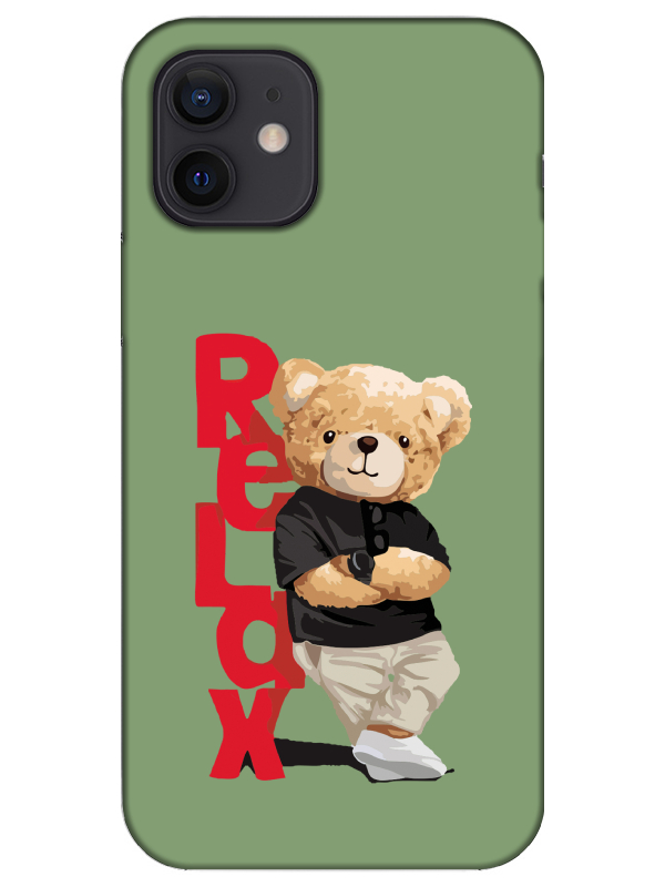 iPhone%2012%20Teddy%20Bear%20Relax%20Yeşil%20Telefon%20Kılıfı