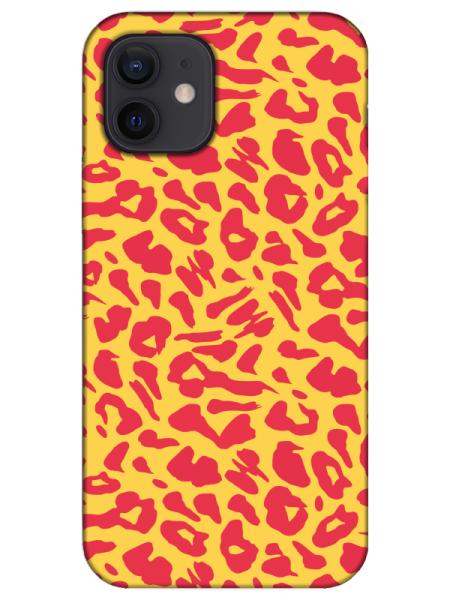 iPhone%2012%20Leopar%20Desenli%20Sarı%20Telefon%20Kılıfı