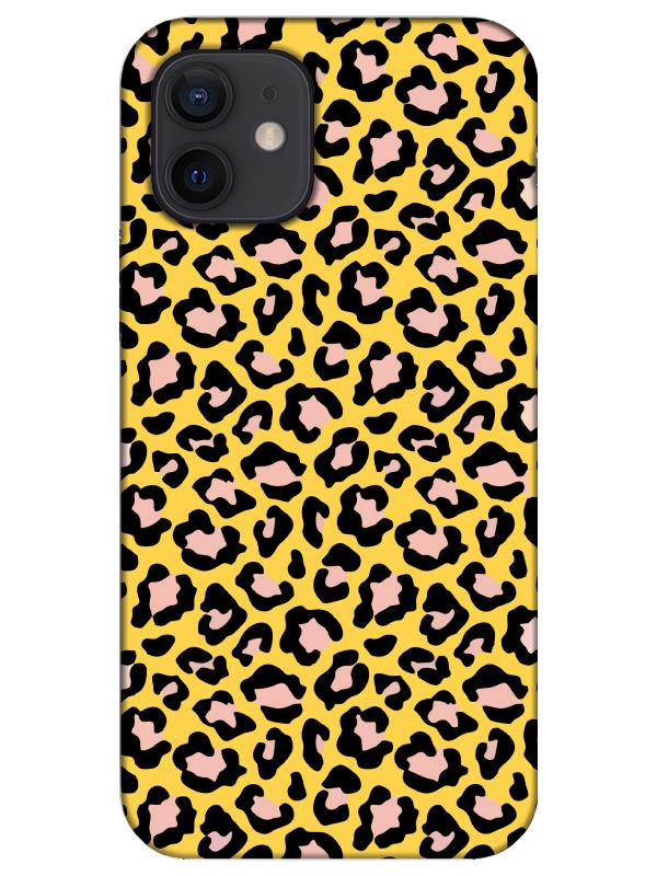 iPhone%2012%20Leopar%20Desenli%20Sarı%20Telefon%20Kılıfı