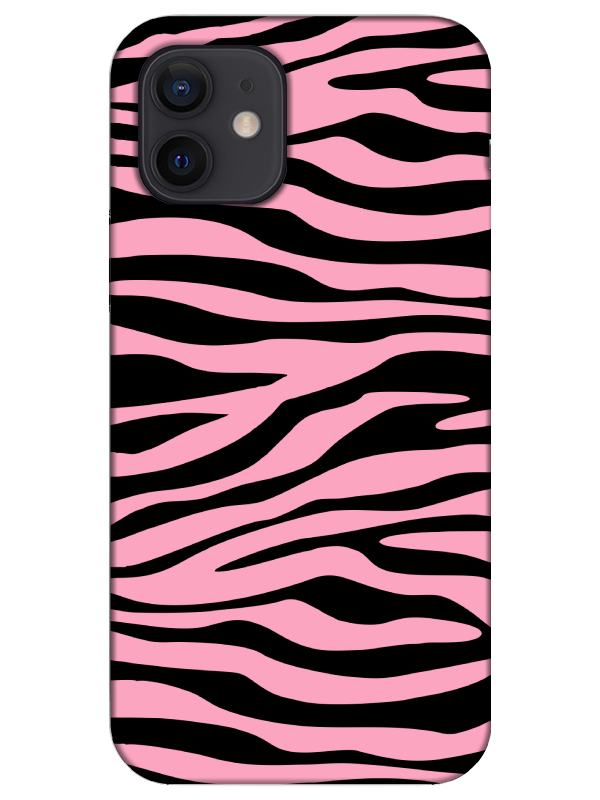 iPhone%2012%20Zebra%20Desen%20Pembe%20Telefon%20Kılıfı