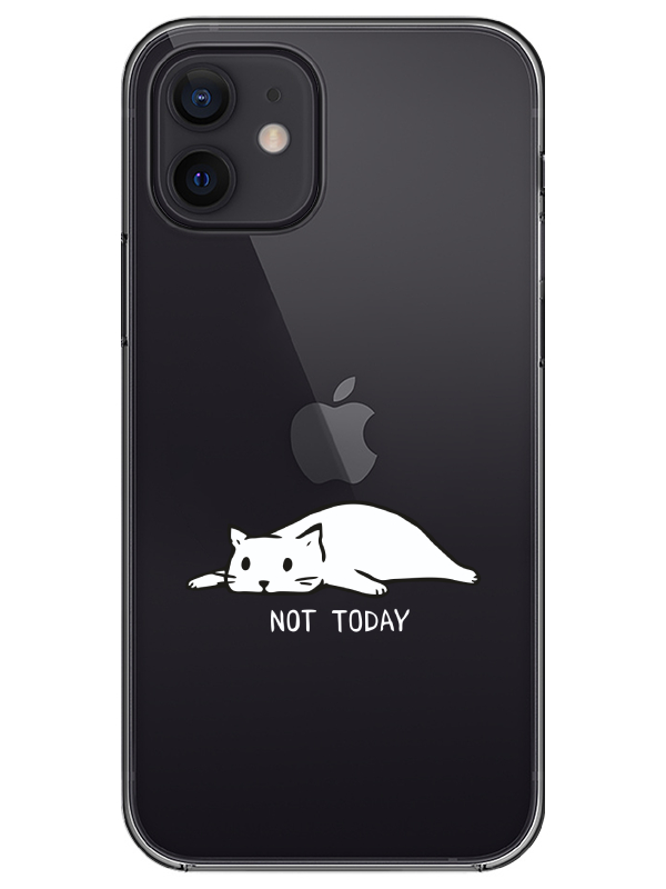 iPhone%2012%20Not%20Today%20Kedi%20Şeffaf%20Telefon%20Kılıfı