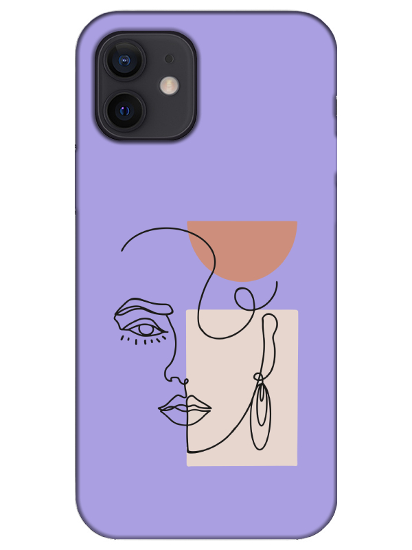 iPhone%2012%20Women%20Art%20Lila%20Telefon%20Kılıfı