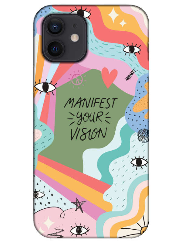 iPhone%2012%20Manifest%20Your%20Vision%20Yeşil%20Telefon%20Kılıfı