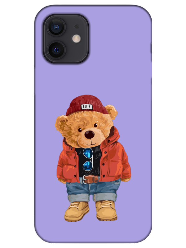 iPhone%2012%20Mini%20Teddy%20Bear%20Lila%20Telefon%20Kılıfı