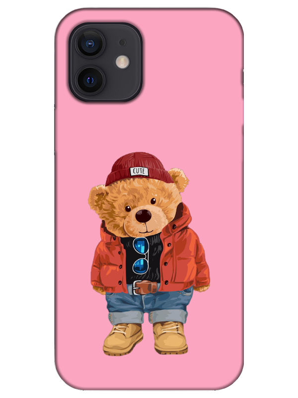 iPhone%2012%20Mini%20Teddy%20Bear%20Pembe%20Telefon%20Kılıfı