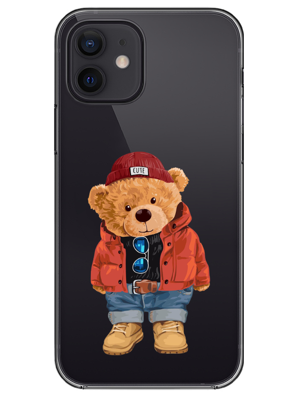 iPhone%2012%20Mini%20Teddy%20Bear%20Şeffaf%20Telefon%20Kılıfı