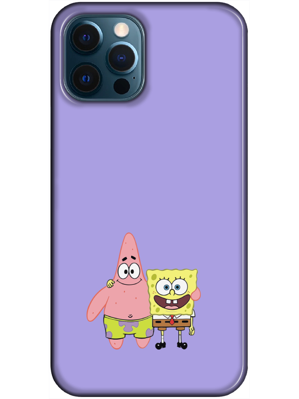 iPhone%2012%20Pro%20Sünger%20Bob%20Ve%20Patrickstar%20Lila%20Telefon%20Kılıfı