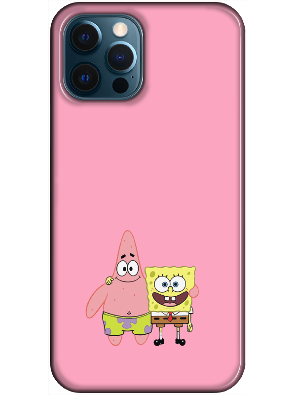 iPhone%2012%20Pro%20Sünger%20Bob%20Ve%20Patrickstar%20Pembe%20Telefon%20Kılıfı