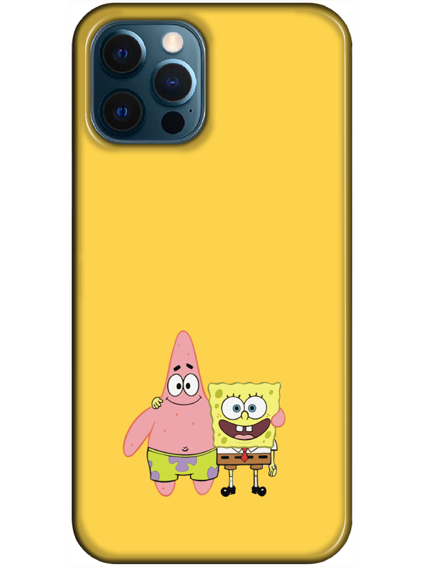 iPhone%2012%20Pro%20Sünger%20Bob%20Ve%20Patrickstar%20Sarı%20Telefon%20Kılıfı