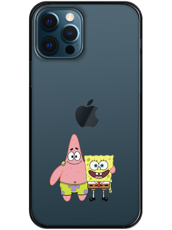 iPhone%2012%20Pro%20Sünger%20Bob%20Ve%20Patrickstar%20Şeffaf%20Telefon%20Kılıfı