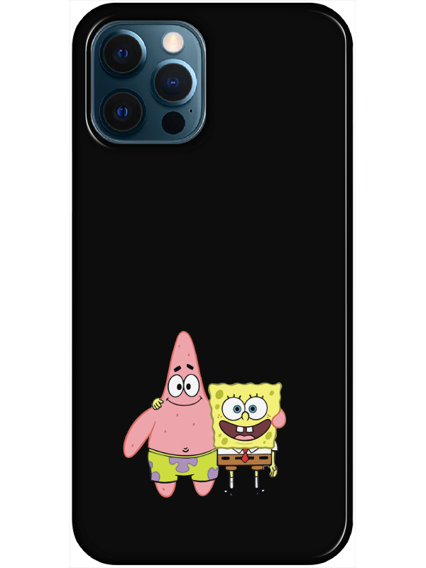 iPhone%2012%20Pro%20Sünger%20Bob%20Ve%20Patrickstar%20Siyah%20Telefon%20Kılıfı