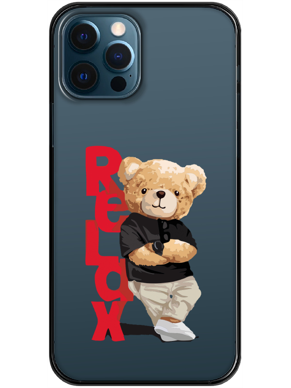 iPhone%2012%20Pro%20Teddy%20Bear%20Relax%20Şeffaf%20Telefon%20Kılıfı