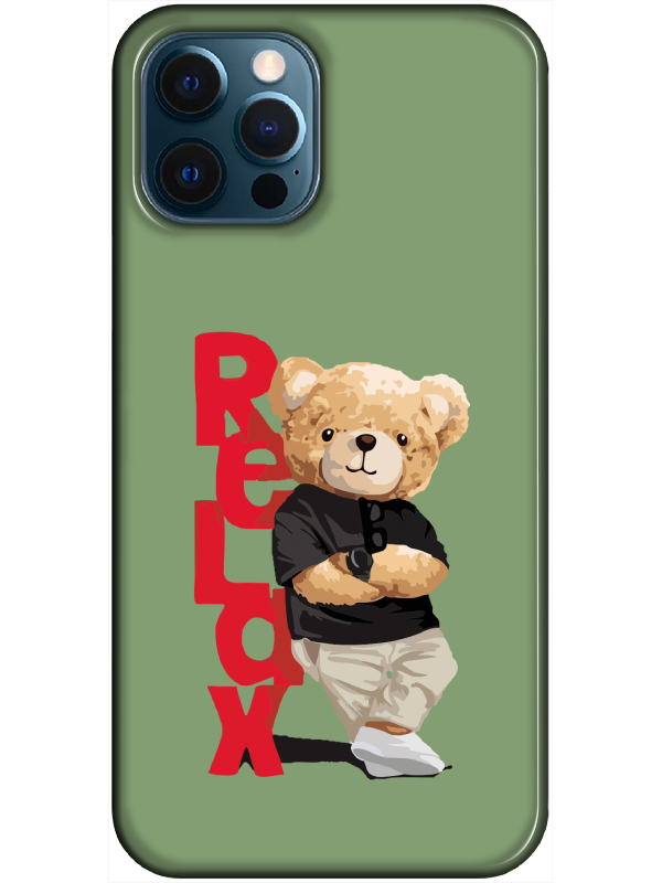 iPhone%2012%20Pro%20Teddy%20Bear%20Relax%20Yeşil%20Telefon%20Kılıfı